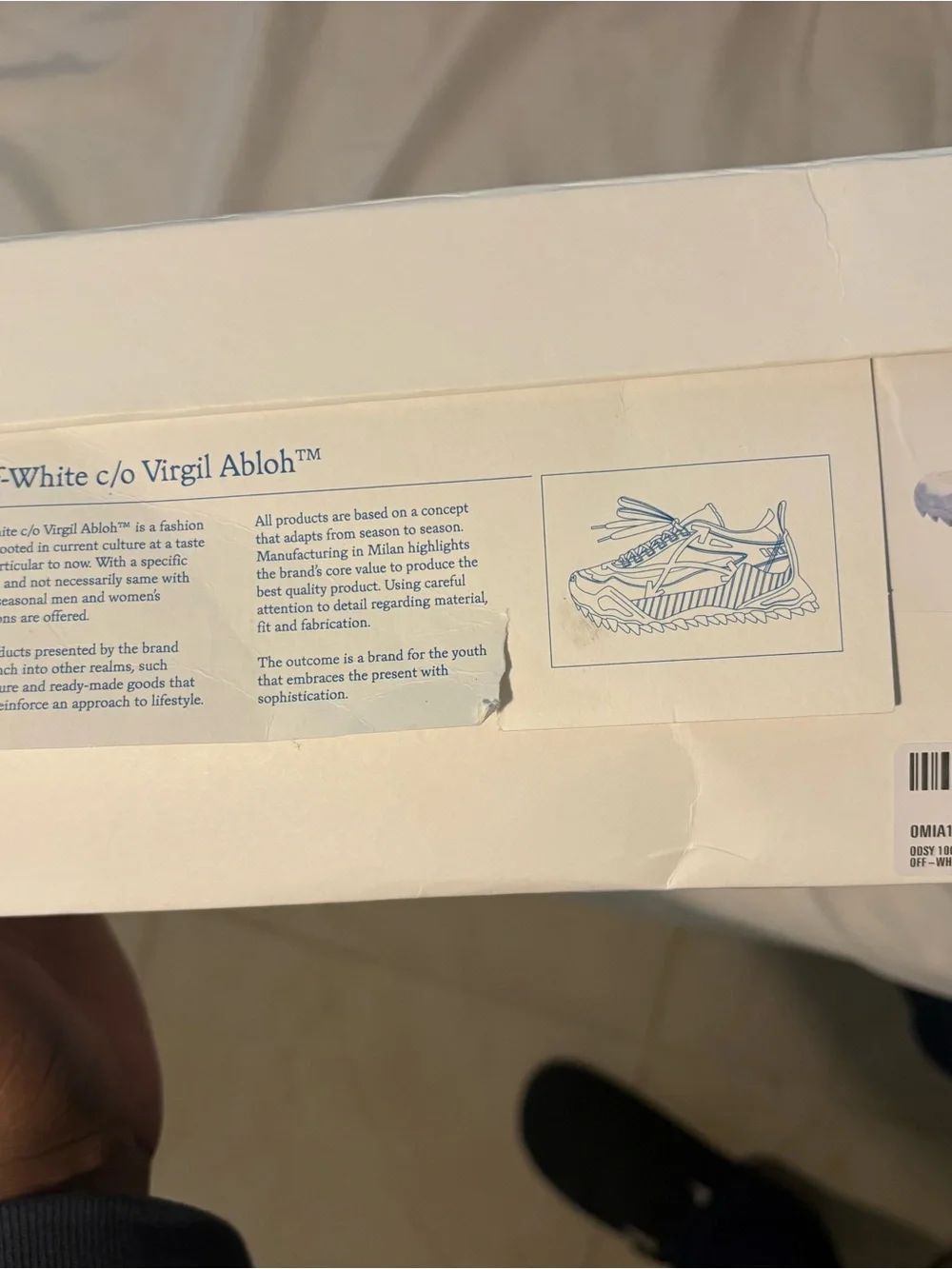 Off-White Men's Light Blue and Cream Trail Sneakers